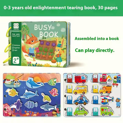 🦊📚 Busy Book Montessori Activity Set – Early Learning for Toddlers (30 Pages)
