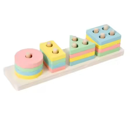🌟✨ Montessori Wooden Educational Geometric Shape Matching Blocks 🌈🧠