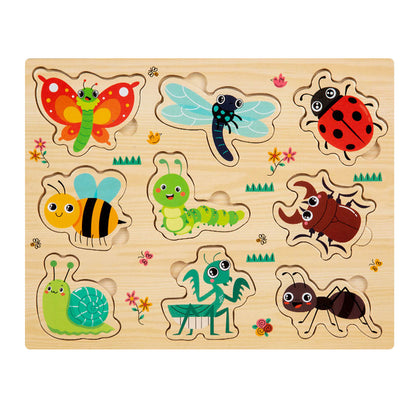 🧠🍓 Montessori Cognitive Wooden Puzzle Board | Multi-Theme Early Education Toy for Kids Ages 3+ 🐶🚜
