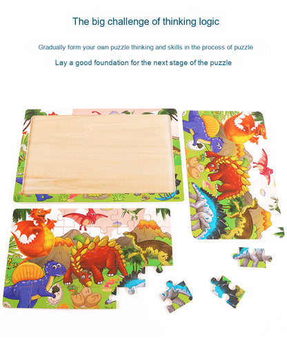 🧩 Puzzle Adventure! | Wooden Cartoon Puzzle Fun for Kids 🎨🦕