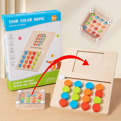 🎯🧩 Four-Color Logic Game | Montessori Wooden Brain Puzzle Toy for Kids 3+ 🎨♻️