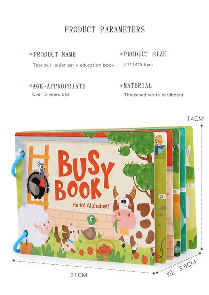 🧠📘 Montessori Educational Toys - Preschool Busy Book with Sticker Activities 🎨👶