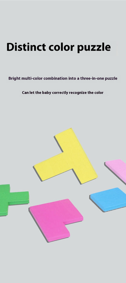 🧩 Wooden 3‑in‑1 Intelligence Puzzle Board 🌈