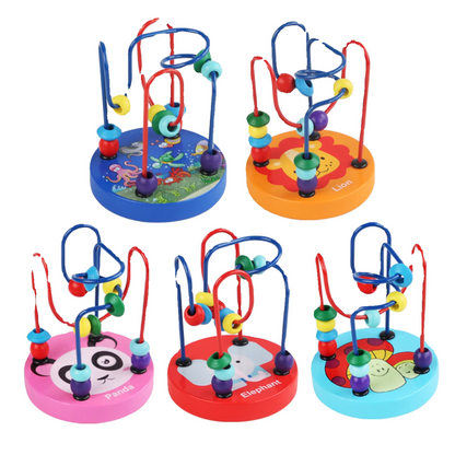🎉🌈 Montessori Wooden Bead Maze | Colorful Roller Coaster Fun 🧩