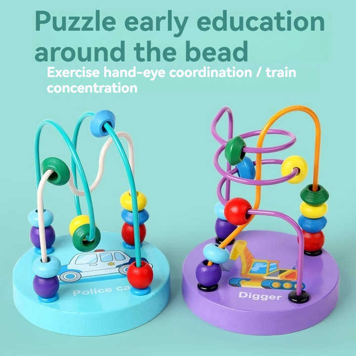 🎉🌈 Montessori Wooden Bead Maze | Colorful Roller Coaster Fun 🧩