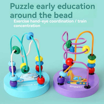 🎉🌈 Montessori Wooden Bead Maze | Colorful Roller Coaster Fun 🧩