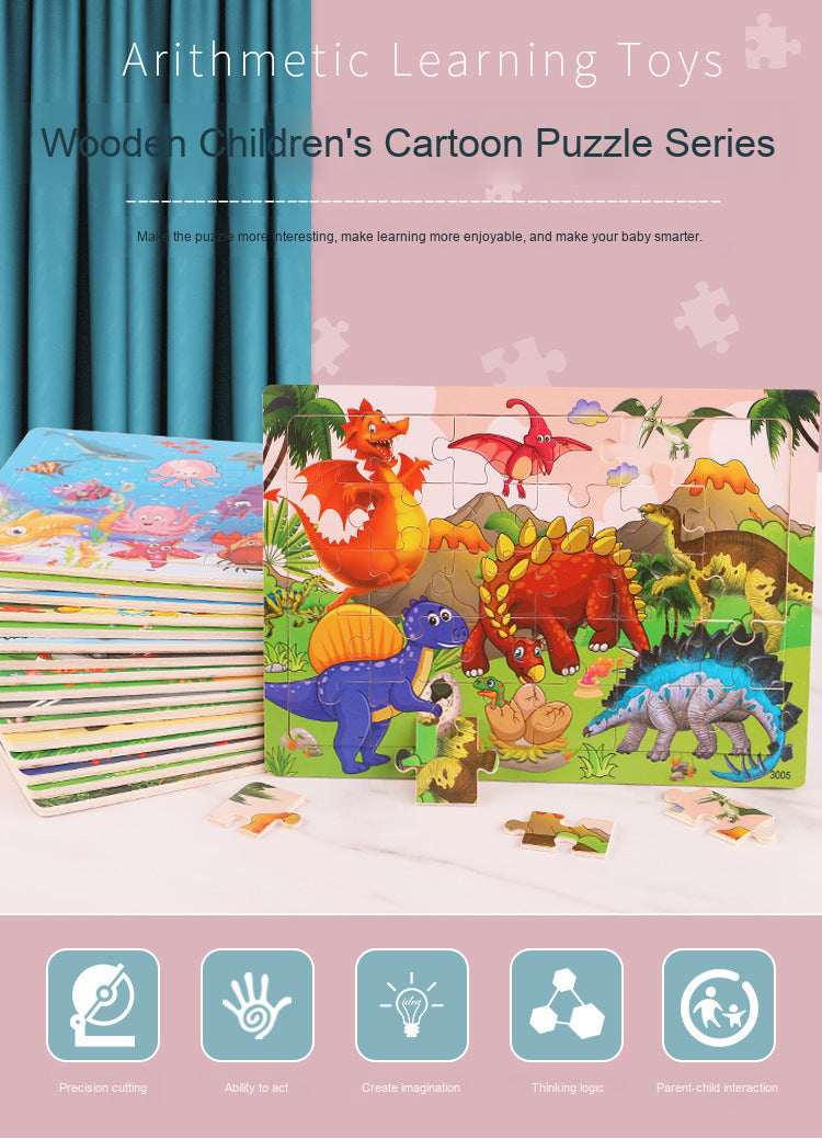 🧩 Puzzle Adventure! | Wooden Cartoon Puzzle Fun for Kids 🎨🦕