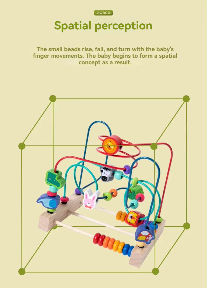 🎢🧠 Montessori Wooden Bead Maze | Colorful Sliding Roller Coaster Game for Toddlers | Fine Motor & Early Learning Toy 🌈👶