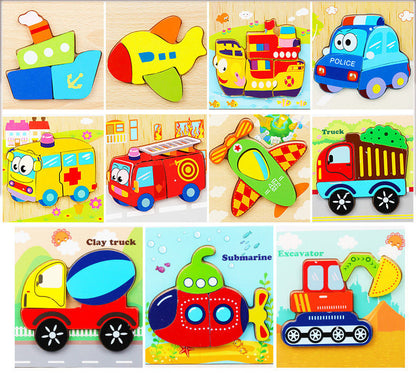 🧩 Colorful Wooden Jigsaw Puzzles – Early Learning Fun for Toddlers! 🎨