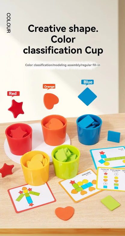 🧩 Montessori Color Shape Classification Toy – Early Education Matching Game for Kids 🎨