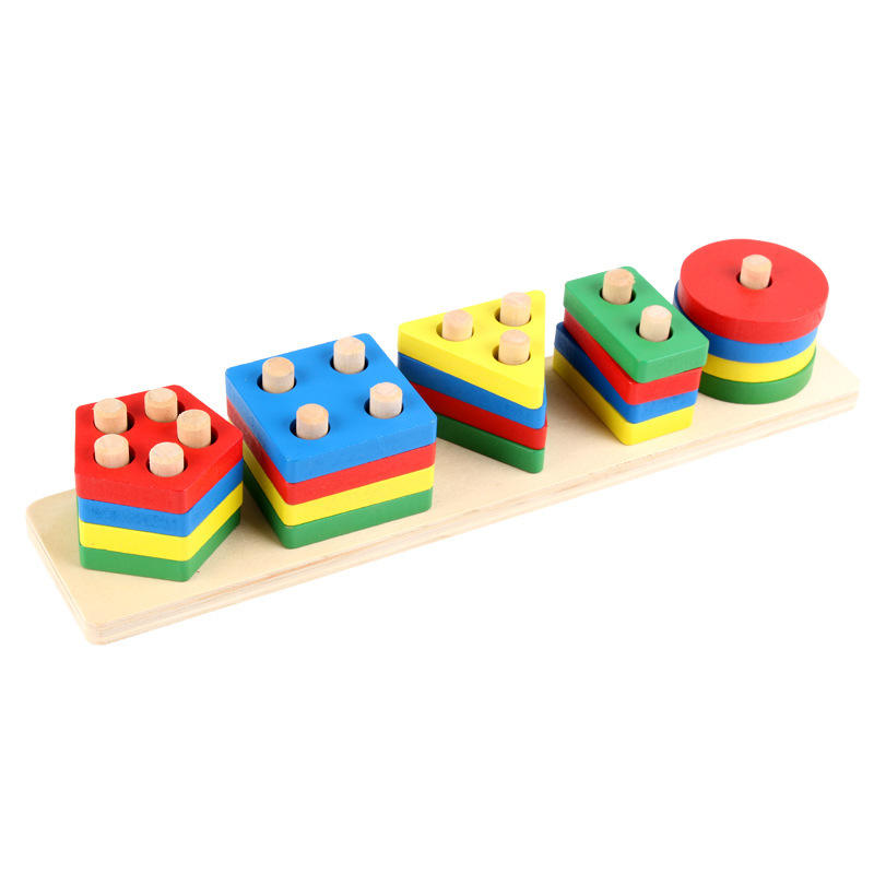 🌟✨ Montessori Wooden Educational Geometric Shape Matching Blocks 🌈🧠