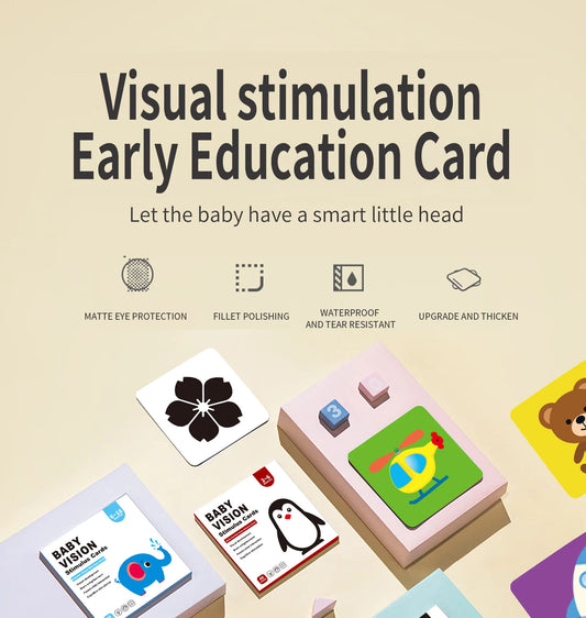 👶📚 Early Learning Visual Stimulation Flashcards 🖤🧠 Talking Cards for Babies & Toddlers