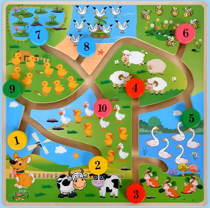 🚀🌍 Montessori Maze Learning Board | Wooden Early Education Toy for Kids | Parent-Child Puzzle Game 🧩🐮