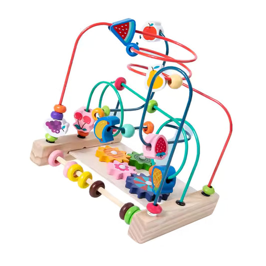 🎢🧠 Montessori Wooden Bead Maze | Colorful Sliding Roller Coaster Game for Toddlers | Fine Motor & Early Learning Toy 🌈👶