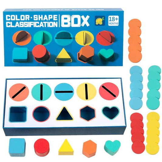 🔶🔷 Montessori Wooden Geometric Shape Matching Blocks | Color & Cognitive Learning Toy 🌟🧠