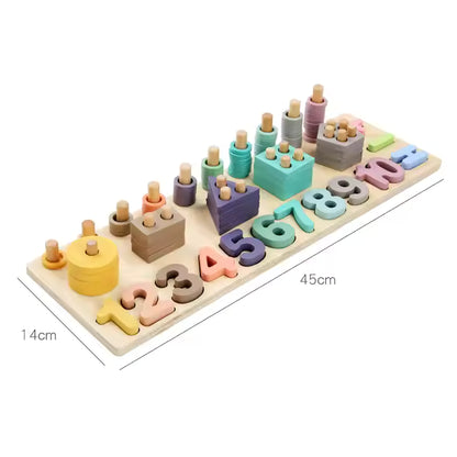 🔢🌈 Montessori 3-in-1 Number Puzzle Toy | Stacking, Counting & Shape Sorting | Early Learning Fun for Toddlers 🎯👶