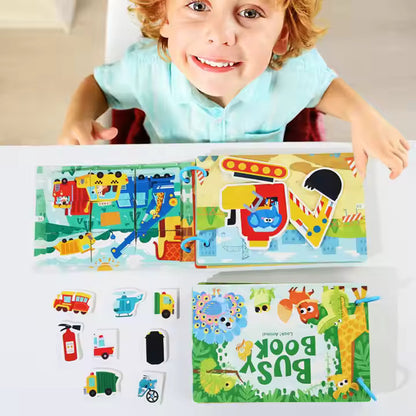 🧠📘 Montessori Educational Toys - Preschool Busy Book with Sticker Activities 🎨👶
