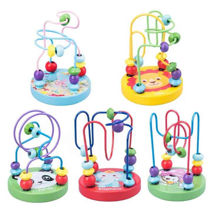 🎉🌈 Montessori Wooden Bead Maze | Colorful Roller Coaster Fun 🧩