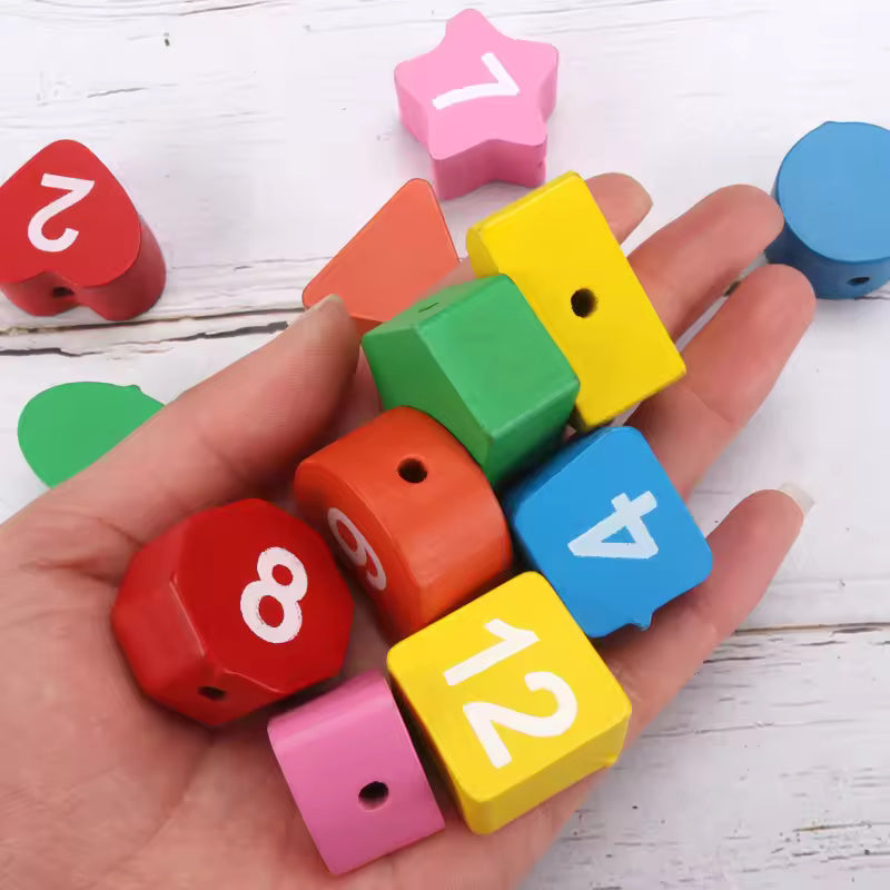 🦊⏰ Wooden Beaded & Clock Puzzle | Montessori Number & Shape Recognition 🌟🧠