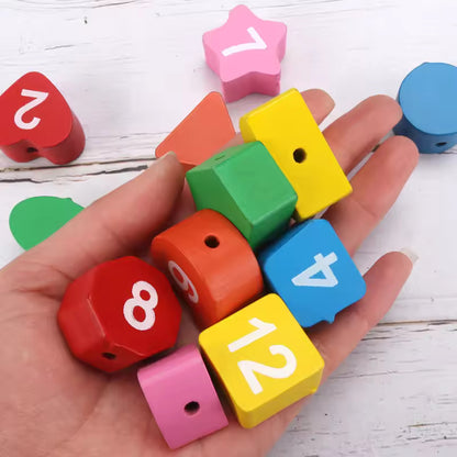 🦊⏰ Wooden Beaded & Clock Puzzle | Montessori Number & Shape Recognition 🌟🧠