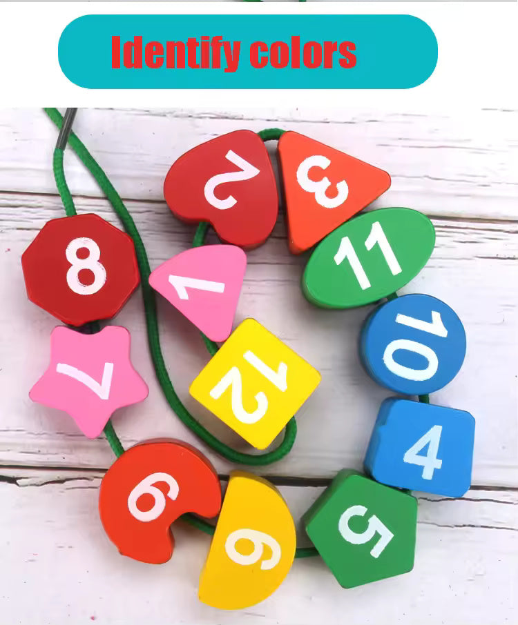 🦊⏰ Wooden Beaded & Clock Puzzle | Montessori Number & Shape Recognition 🌟🧠