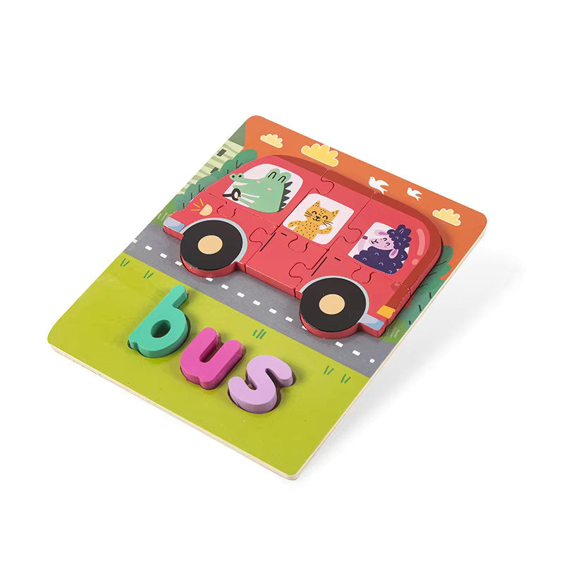 Montessori Wooden Jigsaw Puzzles 🧩🐢 | Spelling & Shape Recognition Fun for Kids 🧠🎨