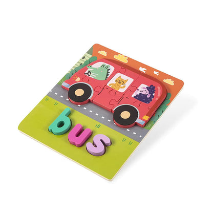 Montessori Wooden Jigsaw Puzzles 🧩🐢 | Spelling & Shape Recognition Fun for Kids 🧠🎨