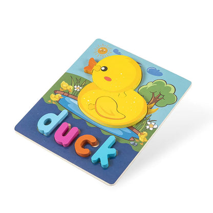 Montessori Wooden Jigsaw Puzzles 🧩🐢 | Spelling & Shape Recognition Fun for Kids 🧠🎨