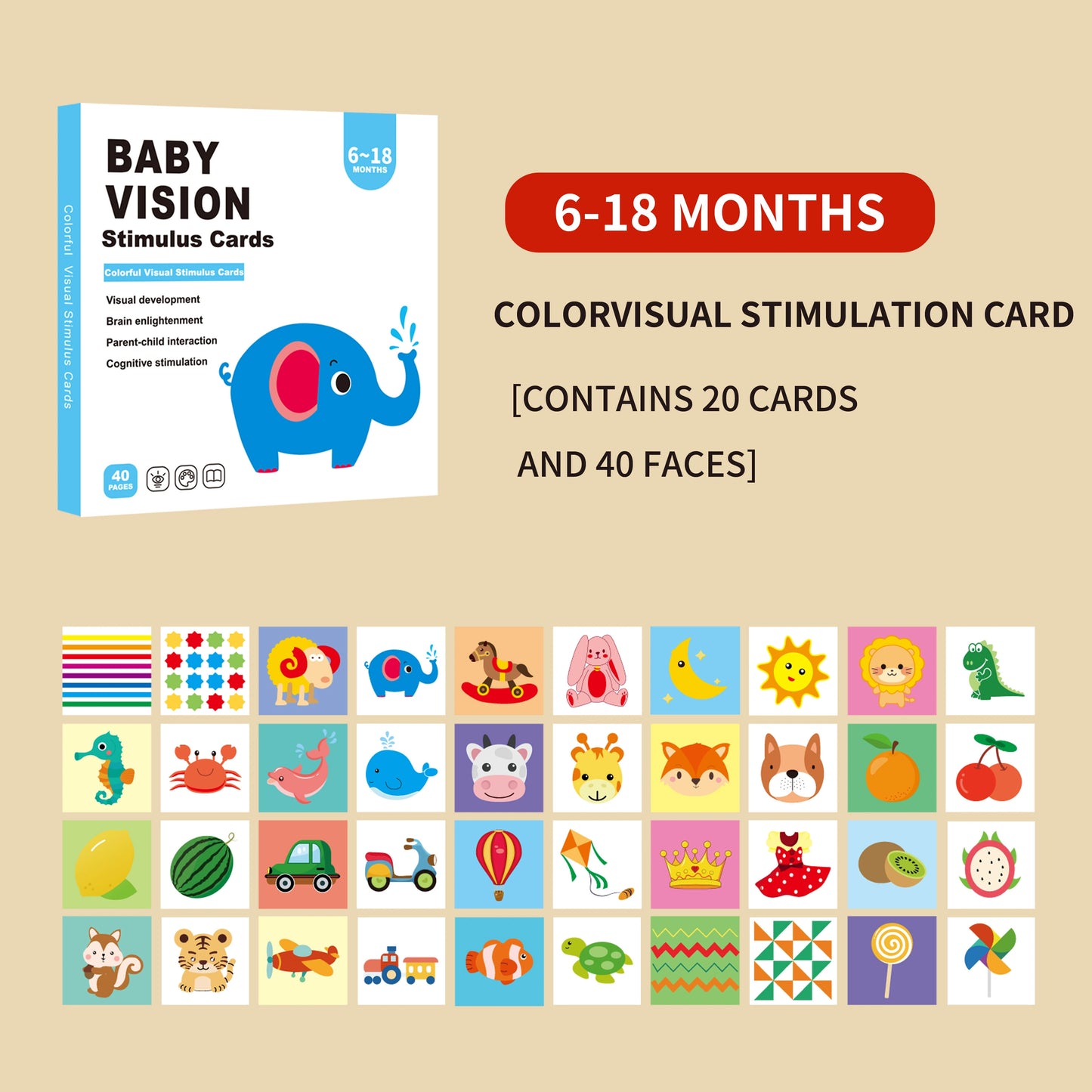 👶📚 Early Learning Visual Stimulation Flashcards 🖤🧠 Talking Cards for Babies & Toddlers