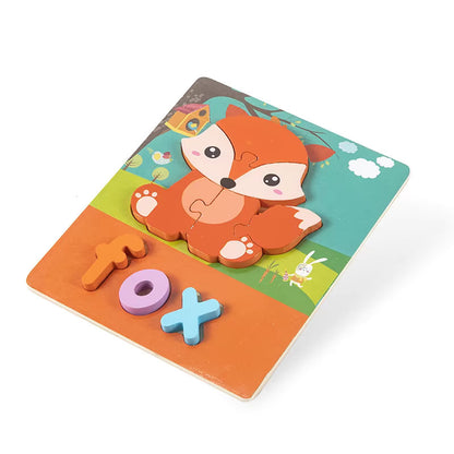 Montessori Wooden Jigsaw Puzzles 🧩🐢 | Spelling & Shape Recognition Fun for Kids 🧠🎨