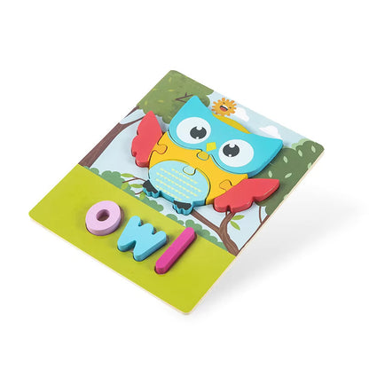 Montessori Wooden Jigsaw Puzzles 🧩🐢 | Spelling & Shape Recognition Fun for Kids 🧠🎨