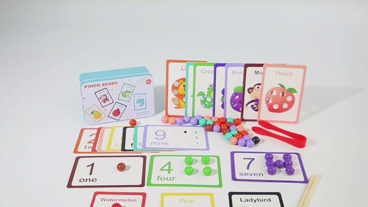 🔢🎨 Montessori Color Sorting Bead Game | Wooden Number Matching Board for Preschool Kids 3+ 🌟📚