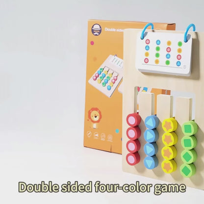 🎯🧩 Four-Color Logic Game | Montessori Wooden Brain Puzzle Toy for Kids 3+ 🎨♻️