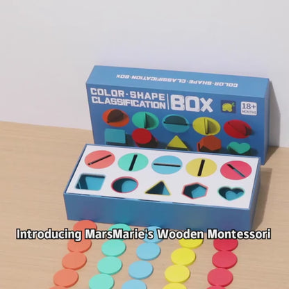 🔶🔷 Montessori Wooden Geometric Shape Matching Blocks | Color & Cognitive Learning Toy 🌟🧠