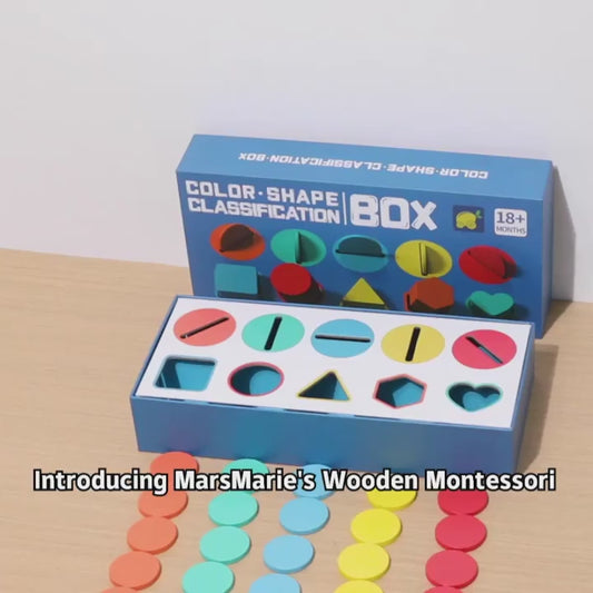 🔶🔷 Montessori Wooden Geometric Shape Matching Blocks | Color & Cognitive Learning Toy 🌟🧠