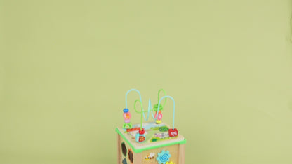 🧩🎛 Montessori Multifunctional Activity Box | 5-in-1 Wooden Busy Cube with Bead Maze | Early Learning Fun for Toddlers 🎠👶