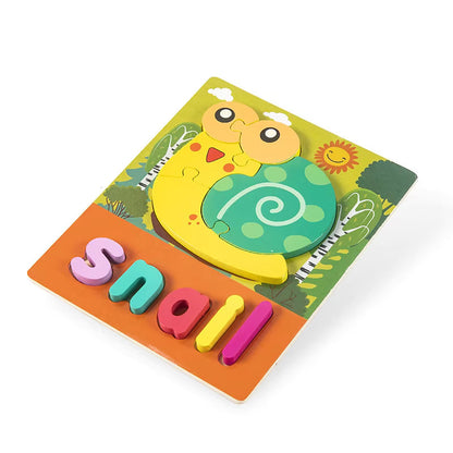 Montessori Wooden Jigsaw Puzzles 🧩🐢 | Spelling & Shape Recognition Fun for Kids 🧠🎨