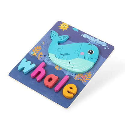 Montessori Wooden Jigsaw Puzzles 🧩🐢 | Spelling & Shape Recognition Fun for Kids 🧠🎨